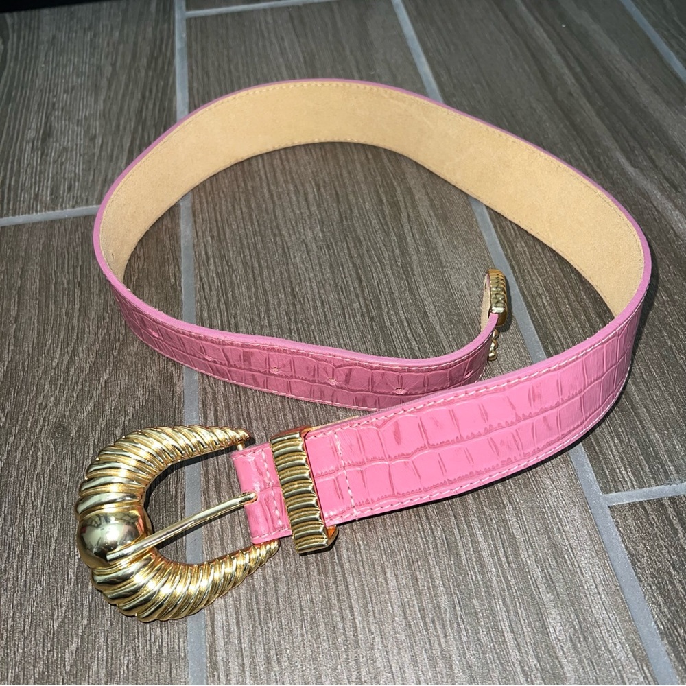 Nati Vozza pink leather belt